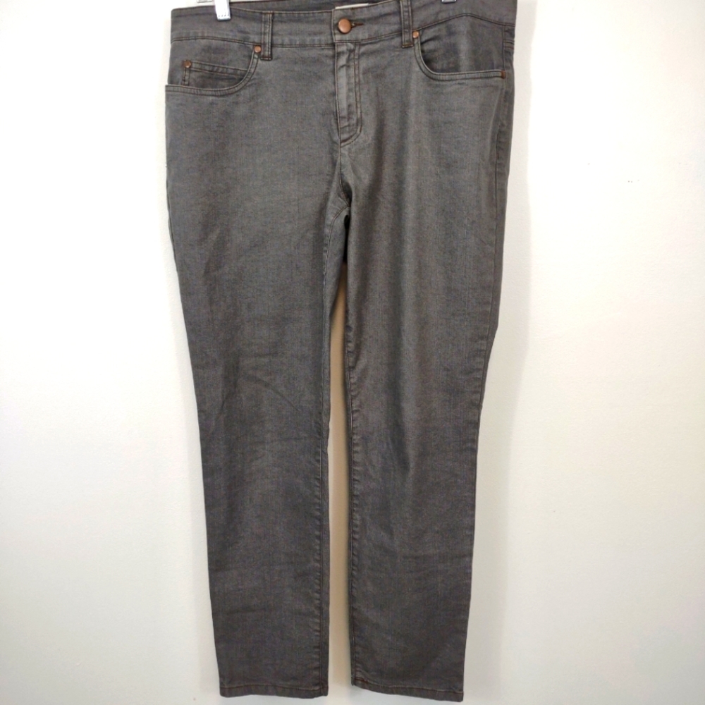 Eileen Fisher Jeans size 12 Gray Organic Cotton Blend